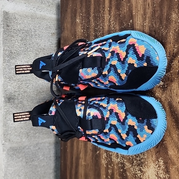 Adidas Trae Young 1 Mens Size 8.5 Athletic Shoes Blue/Black/Orange 779001 main image 12